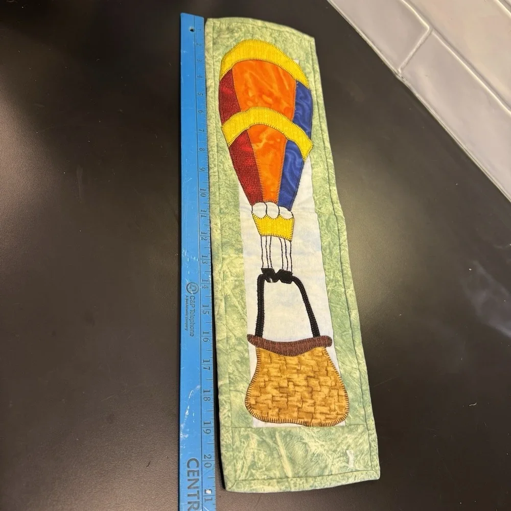 Hot Air Balloon Wall Hanging Decoration Quilted Padded‎ Primary Colors
